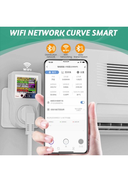 Tuya Wifi Akıllı Soket 16A Dijital Wattmetre Voltmetre Güç Ölçer Elektrik Tüketimi Kwh Enerji Ölçer Ab Fişi (Yurt Dışından) indirimleri