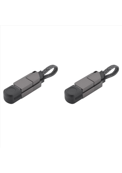 2x 6in1 iPhone 27W Için Çok Fonksiyonlu Hızlı Şarj Kablosu Anahtarlık Pd Android Type-C 100W Şarj Veri Kablosu A (Yurt Dışından)