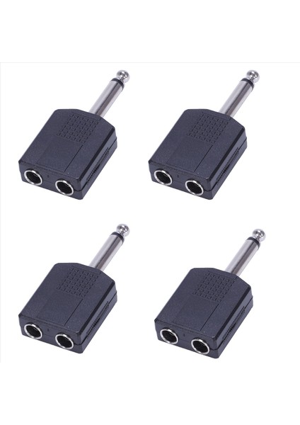 4x Siyah 6 35 1/4 Inç Erkek Ila Çift Dişi Mono Y Kord Pa Ses Kablosu Adaptörü (Yurt Dışından)