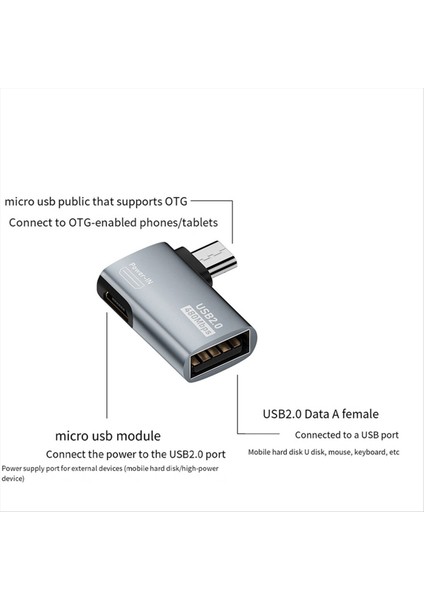 4K Otg Kablo Adaptör Güç Açı Tasarımı ile Usb&#39 Ye Mikro-Usb&#39 Ye Sağlandı Tablet Tv (Sağ) Için Uygun (Yurt Dışından) modelleri