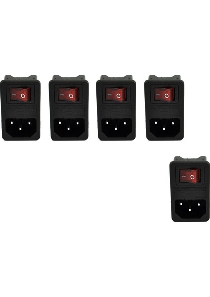 Sigorta Anahtarı 10A 250V 3 Pin IEC320 C14 ile 5x Giriş Erkek Güç Soketi (Yurt Dışından)
