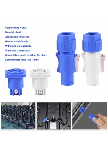 20SET Powercon Tip A NAC3FCA+NAC3MPA-1 Şasi Fiş Paneli Adaptörü (Yurt Dışından) fırsatları