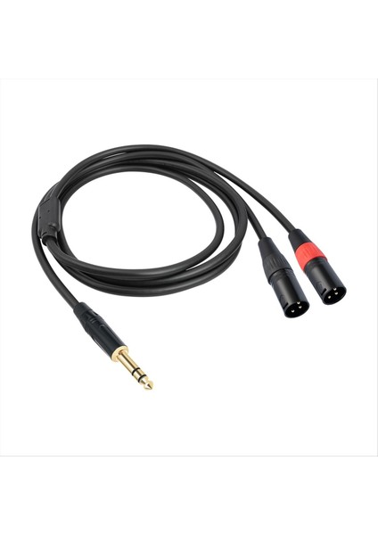 Jack 6 35MM 1/4 Trs Stereo To Double Xlr Erkek Ses Kablosu Uzatma Kablosu Y Strınterter Ses Kablosu 300CM (Yurt Dışından)