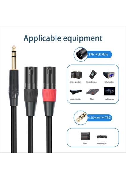 Jack 6 35MM 1/4 Trs Stereo To Double Xlr Erkek Ses Kablosu Uzatma Kablosu Y Strınterter Ses Kablosu 300CM (Yurt Dışından) modelleri
