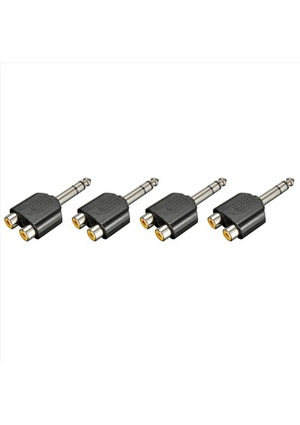4pcs 6 35MM 1/4 Inç Erkek Stereo Ila 2 Çift Rca Dişi Y Sıfırlayıcı Ses Adaptör Dönüştürücü (Yurt Dışından)