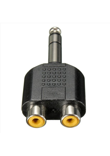 4pcs 6 35MM 1/4 Inç Erkek Stereo Ila 2 Çift Rca Dişi Y Sıfırlayıcı Ses Adaptör Dönüştürücü (Yurt Dışından) fırsatları