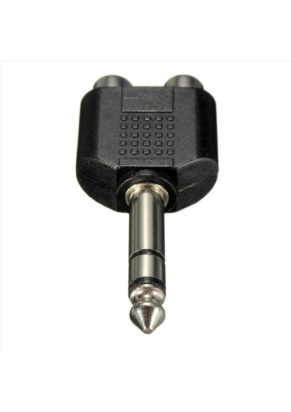 4pcs 6 35MM 1/4 Inç Erkek Stereo Ila 2 Çift Rca Dişi Y Sıfırlayıcı Ses Adaptör Dönüştürücü (Yurt Dışından) indirimleri
