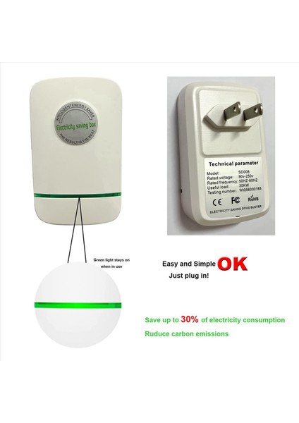 Güç Tasarrufu Enerji Tasarrufu Elektrikli Fatura Azaltma 30KW Elektrik Tasarruf Kutusu 90V-250V Güç Faktörü Koruyucular Abd Fişi (12 Paket) (Yurt Dışından) modelleri