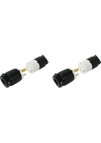 2x Elektrikli Fiş Kiti 30AMP 250VOLT Erkek Dişi Bükülme Kilit 3 Tel Fiş Nema L6-30P/30R LK7332+ LK6332 Jeneratör Kafası Abd Fişi (Yurt Dışından)