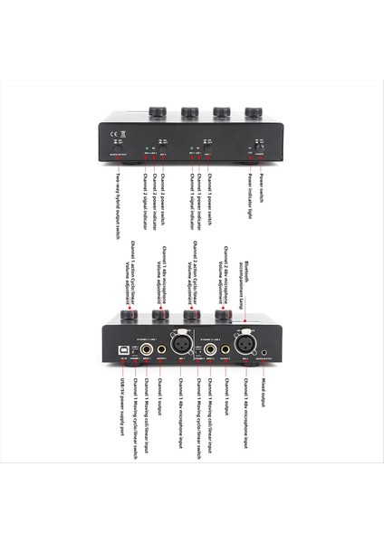 48V Dinamik Mikrofon Kondenser Mikrofon Amplifikatör Sesli 48V Fantom Güç Şarjı Canlı Ses Kartı Hoparlör B (Yurt Dışından) modelleri