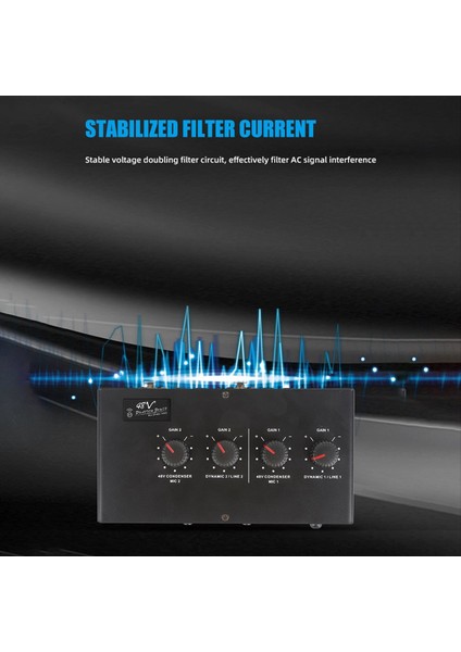 48V Dinamik Mikrofon Kondenser Mikrofon Amplifikatör Sesli 48V Fantom Güç Şarjı Canlı Ses Kartı Hoparlör B (Yurt Dışından) indirimleri