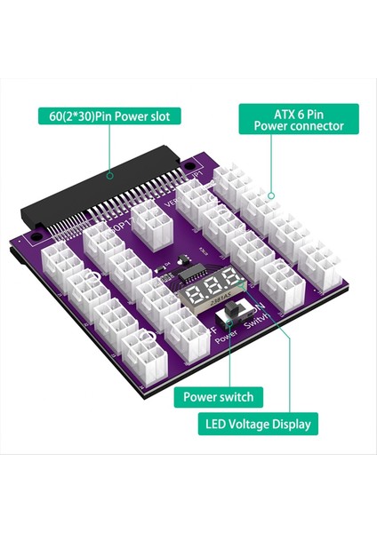 Atx 17 x 6pin Güç Kaynağı Breakout Tahtası Adaptör Dönüştürücü 12V Ethereum Btc Madenciliği (Yurt Dışından) modelleri