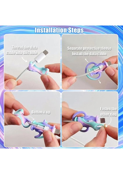 5pcs Sevimli Kablo Koruyucu Silikon Şarj Cihazı Kablo Koruyucusu Tip C/micro-Usb Veri Kablosu Koruyucu Kapak (Yurt Dışından) modelleri