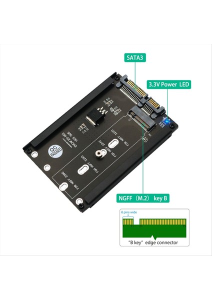 M 2 Ngff Tuşuna B Ila 2 5 Inç Sata Iıı Adaptör Kartı+Ngff Için Çerçeve Braketi M 2 2230 2242 2260 2280 Sabit Disk Adaptör Kartı (Yurt Dışından) fırsatları