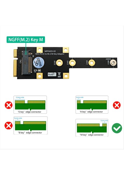 Mini Pcı-E-M 2 M Anahtar Adaptörü Mini Pcıexpress Nvme SSD Dönüştürücü Yükseltici Kartı Genişleme Kartı 2230 2242 2260 2280 (Yurt Dışından) fırsatları
