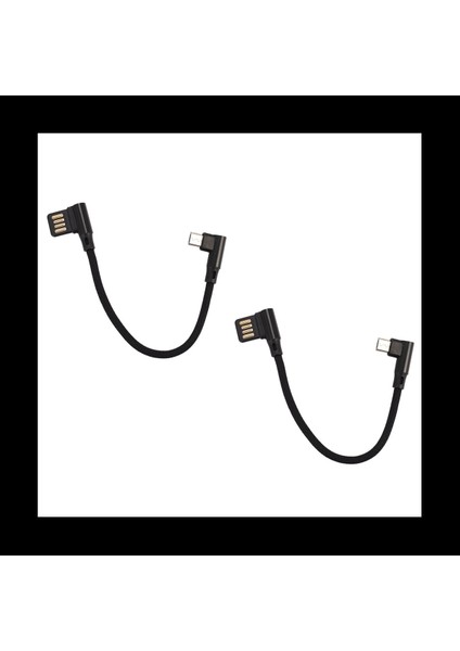 2pcs 15CM Mikro- USB 5pin Sola Dik Açısı Sağ Açıyla 90 Derece USB 2 0 Çift Dirsek Veri Şarj Kablosu (Yurt Dışından)