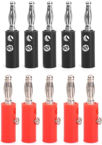4mm Yalıtımlı Muz Fişleri Konektörler Jack Yeni 10PCS Kırmızı + Siyah (Yurt Dışından)