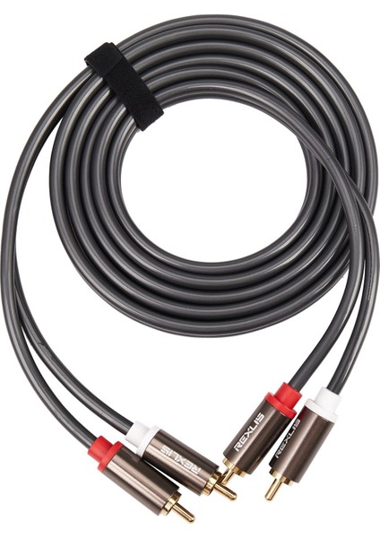 Rexlis 2 Rca - 2 Rca Erkek - Erkek Hifi Ses Kablosu Ofc Av Hoparlör Tel Tv DVD Amplifikatör Subwoofer Soundebar 1 8m (Yurt Dışından)
