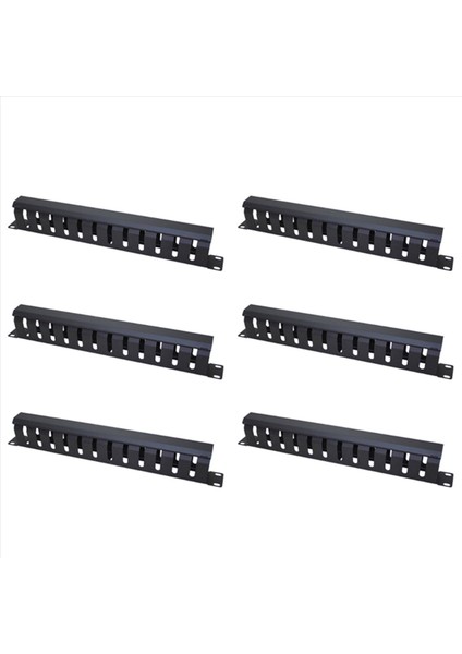 6x 1u Kablo Yönetimi Yatay Montaj 19 Inç Sunucu Rafı 12 Yuvalı Metal Parmak Kanalı Teli Organizatör Kapak (Yurt Dışından)