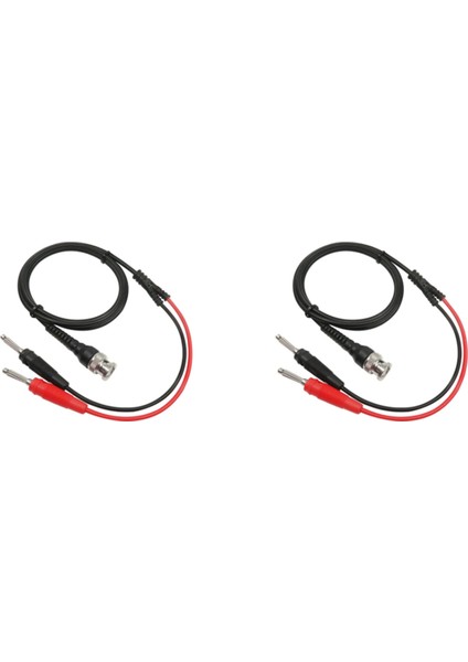 2x P1009 Bnc Ila Çift 4mm Istiflenebilir Muz Fişi Testi Kurşun Prob Osiloskop Sinyal Jeneratörü Için Bnc Kablosu 120CM (Yurt Dışından)