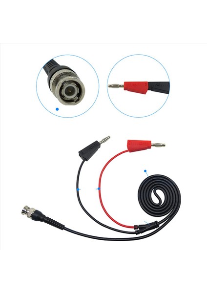 2x P1009 Bnc Ila Çift 4mm Istiflenebilir Muz Fişi Testi Kurşun Prob Osiloskop Sinyal Jeneratörü Için Bnc Kablosu 120CM (Yurt Dışından) modelleri