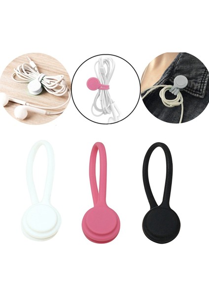 Veri Kulaklık ve Şarj Kabloları Siyah Için 20 Pcs Kablo Organizatörü Minimalist Silikon Kablo Organizatörü (Yurt Dışından) modelleri