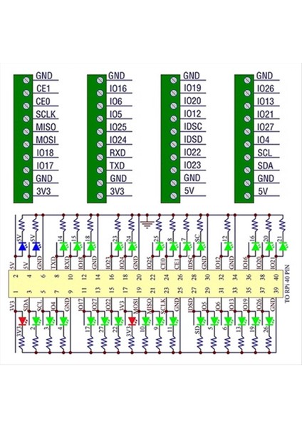 Raspberry Pi Için Ultra Small Rpı Gpıo Durumu LED ve Terminal Blok Breakout Board Modülü (Yurt Dışından) fiyatları