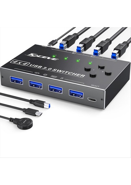 Kceve USB 3 0 Anahtar 4 Bilgisayar Klavye Fare Anahtarı Yazıcısı Şarjı Için 4 Port USB Anahtar Seçici (Yurt Dışından)