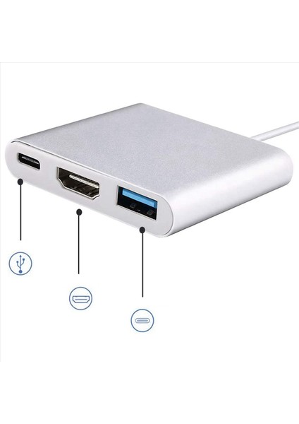 2x USB C Ila HDMI Adaptörüne 3&#39 Ü 1 Aradan 1 USB Tip C Ila 4K HDMI Usb3 0 &amp USB C Güç Dağıtım Portu Dönüştürücüsü Uyumlu (Yurt Dışından) indirimleri