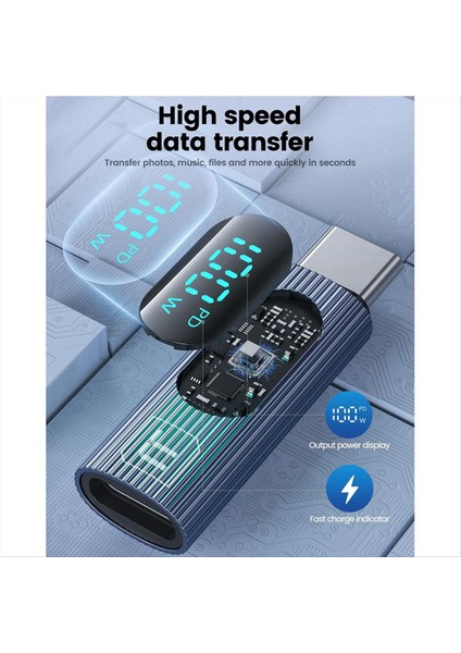 MacBook iPad Pro iPhone 15 Gray Için Dijital Ekranlı USB C Adaptörü 100W Tip C Power Metre Test Cihazı (Yurt Dışından) fiyatları