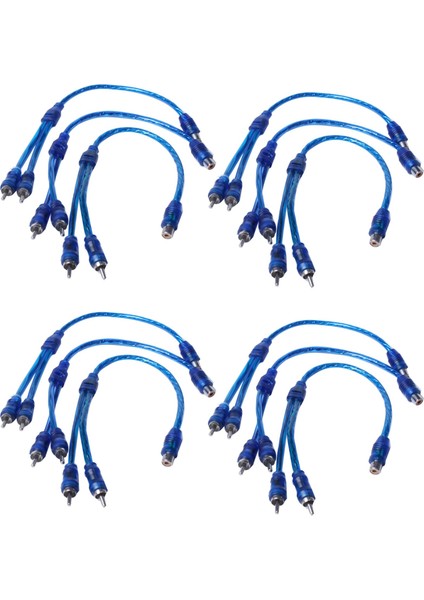 1 Rca Dişi Için 12 Pcs Ses Bağlantısı - 2 Rca Erkek Adaptör Ayırıcı Kablosu (Yurt Dışından)