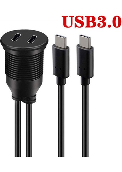 USB Tip C Uzatma Kablosu 1m Erkek - Kadın Çift Port Su Geçirmez Araba Montaj Kablosu Araba Kamyonu Teknesi Için Usb3 0 (Yurt Dışından) fiyatları