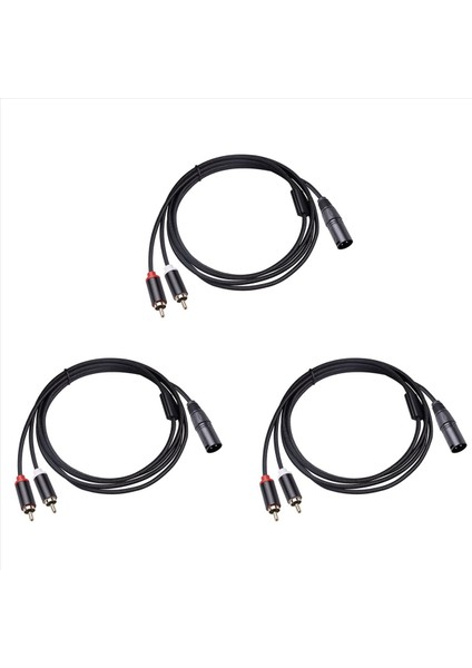 3x Xlr - Çift Rca Audio Kablosu A1 Xlr Erkek 3 Pin - Çift Rca Erkek Fişi Stereo Ses Amplifikatör Karıştırma Av Kablosu 1m (Yurt Dışından) fiyatları