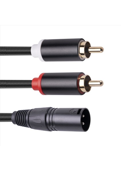 3x Xlr - Çift Rca Audio Kablosu A1 Xlr Erkek 3 Pin - Çift Rca Erkek Fişi Stereo Ses Amplifikatör Karıştırma Av Kablosu 1m (Yurt Dışından) fırsatları