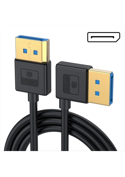 3 3ft Ekran Bağlantı Noktası 1 4 Uzatma Kablosu 90 Derece Dp 8K60Hz 4K144Hz Dizüstü Bilgisayar Pc Monitörü Için Video Ses Kablosu Sağ Bend (Yurt Dışından)