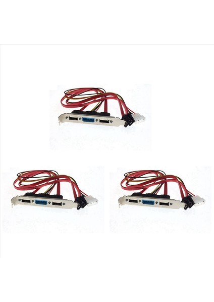 3x Pc Dıy Sata-Esata ve 4pın Ide Molex Power Pcı Braket Yuva Kablosu Harici Sabit Sürücü Için Tam Yükseklikte Profil (Yurt Dışından)