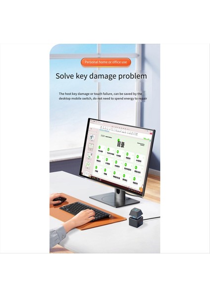 Bilgisayar Anahtarı Pc Anakart Harici Başlat LED Işık Güç Açma/kapalı Kare Düğme 2m Uzatma Kablosu Siyah (Yurt Dışından) fırsatları