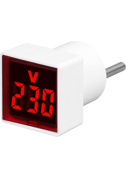 Dijital Voltmetre Kare AC220V Kare Voltaj Test Cihazı ve Gösterge Işık Ab Fişi Kırmızı (Yurt Dışından)