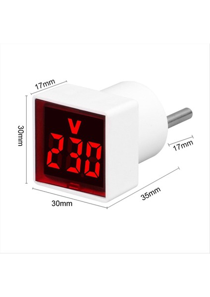 Dijital Voltmetre Kare AC220V Kare Voltaj Test Cihazı ve Gösterge Işık Ab Fişi Kırmızı (Yurt Dışından) fiyatları