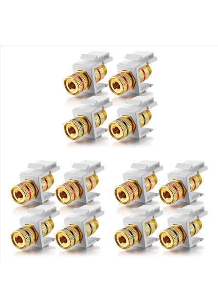 Banana Jack Bağlama Post Keystone Jack Eki Siyah ve Kırmızı Halkalar Vidalı Tip Ses Hoparlör Anahtar Taşı 6 Çift/12 Paket (Yurt Dışından)