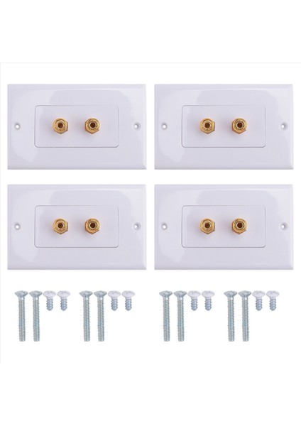 4 Paket Tek Çetiştir 1 0 Hoparlör Tel Duvar Plakası (Muz Tapası Duvar Plakası) 1 Hoparlör Için Beyaz (Yurt Dışından)