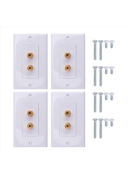 4 Paket Tek Çetiştir 1 0 Hoparlör Tel Duvar Plakası (Muz Tapası Duvar Plakası) 1 Hoparlör Için Beyaz (Yurt Dışından) fiyatları