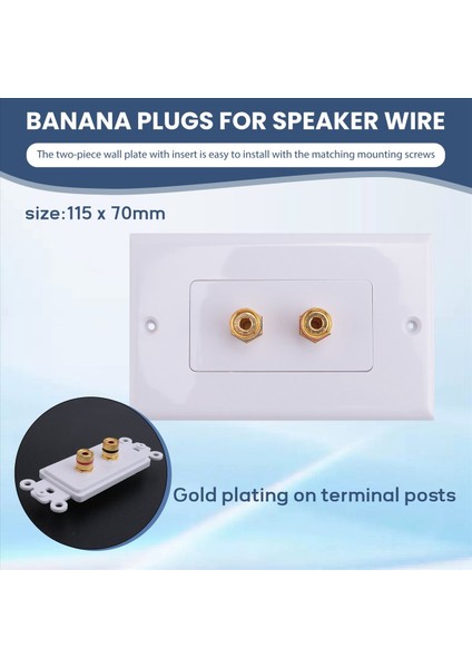 4 Paket Tek Çetiştir 1 0 Hoparlör Tel Duvar Plakası (Muz Tapası Duvar Plakası) 1 Hoparlör Için Beyaz (Yurt Dışından) fırsatları