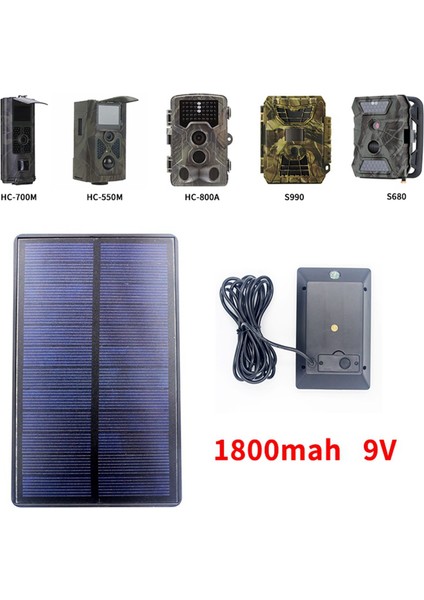 2x Dış Mekan 9V 1800MAH Güneş Paneli Pil Şarj Cihazı Suntek HC300 HC350 HC550 HC700 HC800 S990 S880 680 S80M (Yurt Dışından) fiyatları