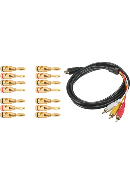 7 Çift HDMI ile Rca Kablosu 1080P HDMI Erkek Ila 3 Rca S-Video Av Audio Kablos Kablo Kablosu Adaptör (Yurt Dışından)