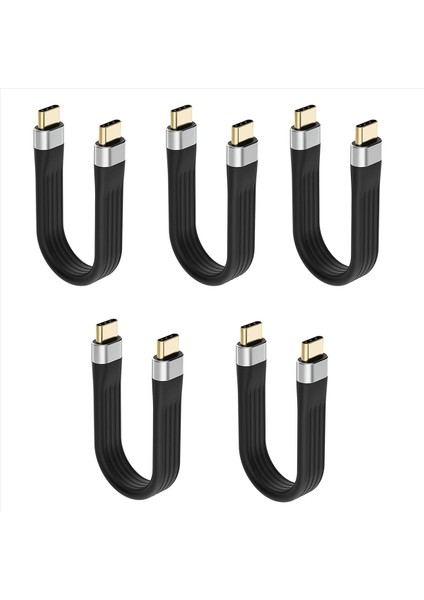 5x 4K Usb-C 3 1 Gen 2 Kablo 10G Emark Tipi Kısa Tip C Usb-C-Usb-C Video Sync Şarj Cablosu Pd 60W 4K Video (Yurt Dışından)