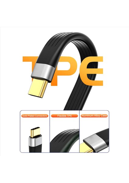 5x 4K Usb-C 3 1 Gen 2 Kablo 10G Emark Tipi Kısa Tip C Usb-C-Usb-C Video Sync Şarj Cablosu Pd 60W 4K Video (Yurt Dışından) modelleri