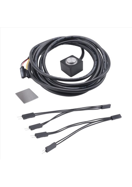 Bilgisayar Masaüstü Anahtarı Pc Anakartı Harici Başlatma Güç Açma/kapama Düğmesi Uzatma Kablosu Dıy Düğmesi Siyah ve Gümüş (Yurt Dışından) indirimleri