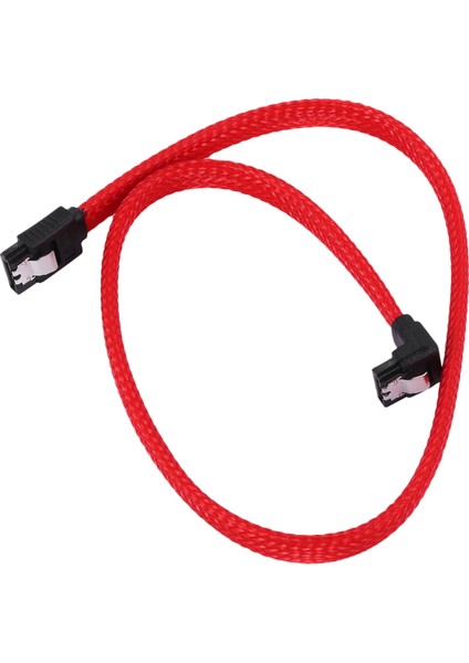 50CM Sata 3 0 Iıı Sata3 7pın Veri Kablosu Diğer Açı 6gb/s SSD Kabloları HDD Sabit Disk Veri Kablosu Naylonlu (Kırmızı) (Yurt Dışından)
