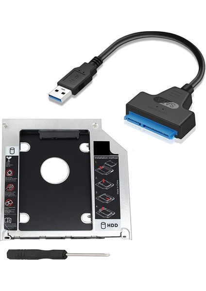2 Pcs Aksesuarlar 1 Pcs Sata 2 HDD Hd SSD Muhafaza Sabit Sürücü Caddy Case Tepsisi ve 1 Pcs Sata Sabit Sürücü Adaptör Kablosu (Yurt Dışından) fiyatları